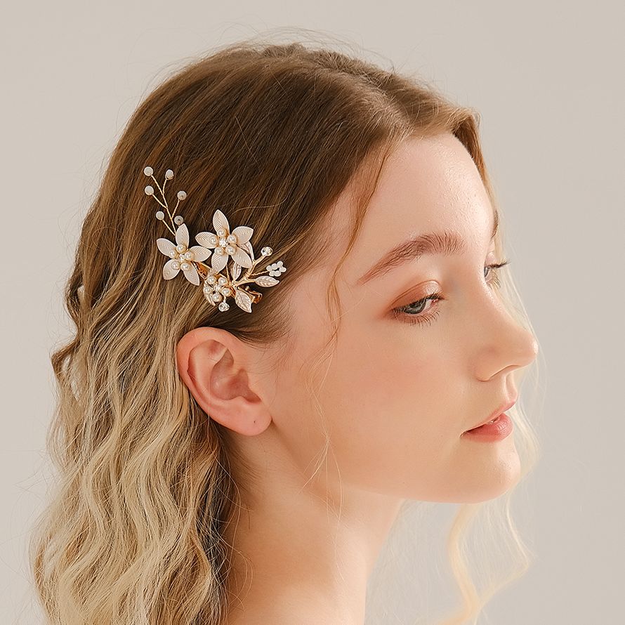 Wedding Supply Store - Handmade Pearl Flower Hair Clips para