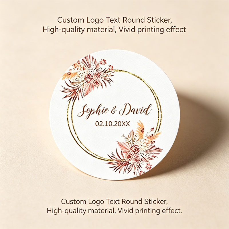 Wedding Favor Box - Adesivos personalizados com nomes e data