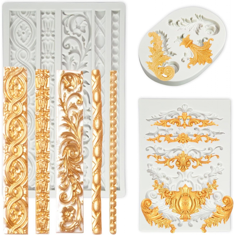 Wedding Vendor - 3 Moldes de Silicone Estilo Barroco