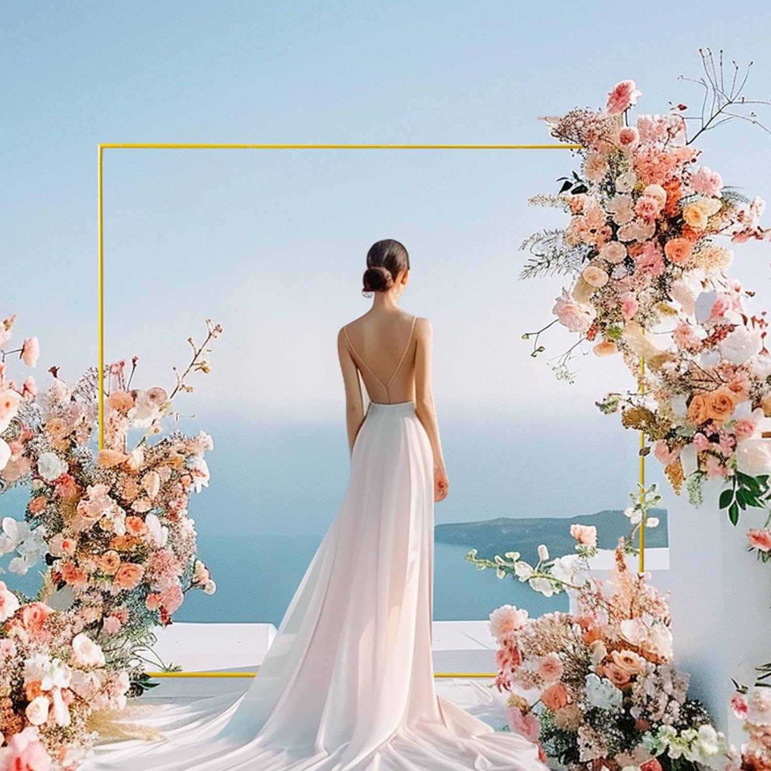 Arco Dourado de 2m x 2m para C - Wedding Balloon Arch avaliação e preço
