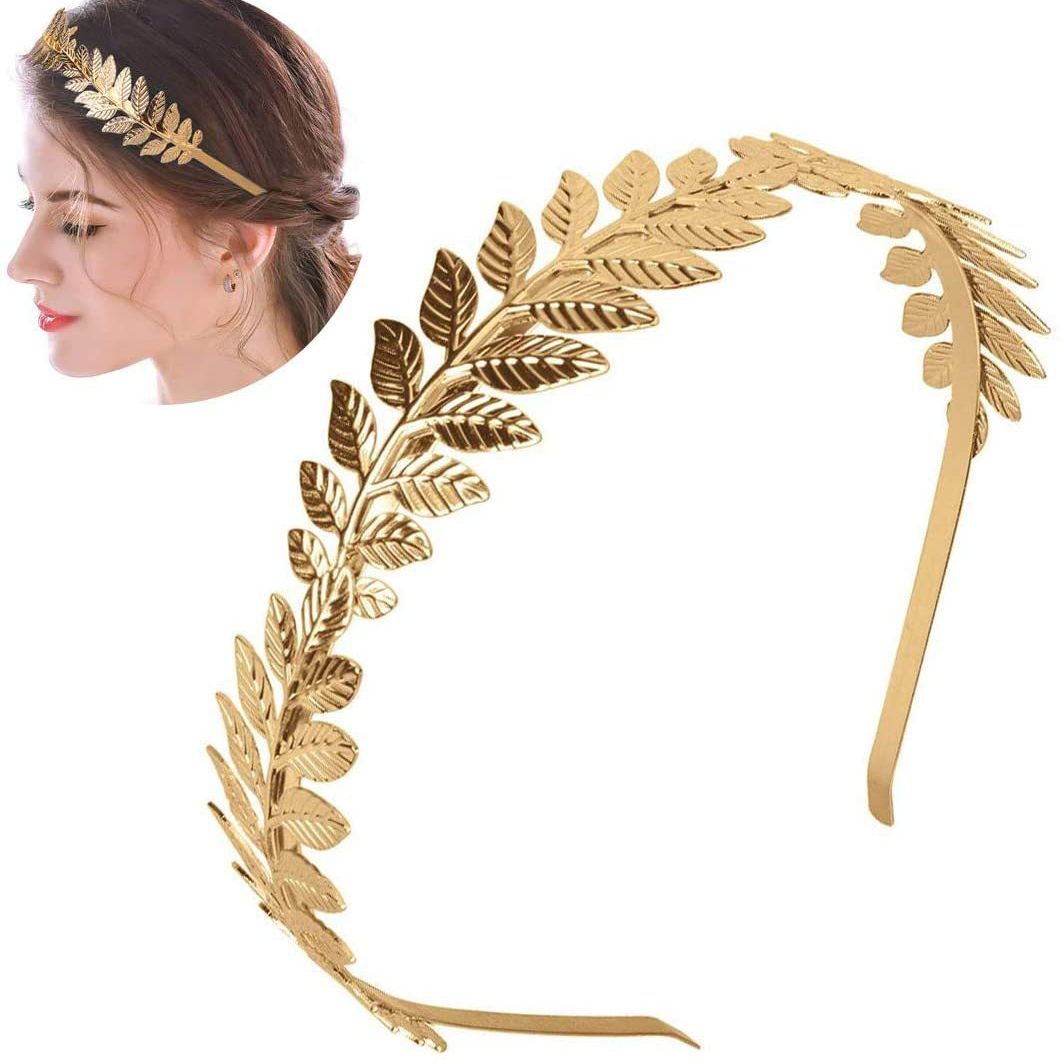 Tiara de folha de metal dourad - Wedding Supply Store avaliação e preço