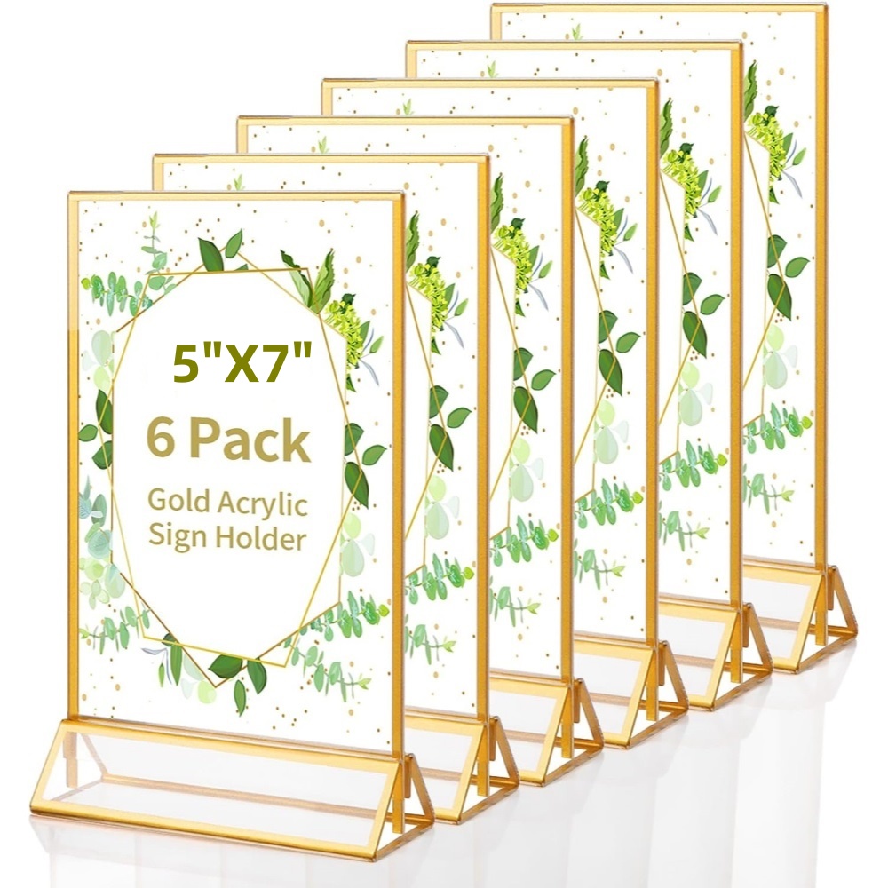 Pacote com 6 Suportes de Acríl - Table Number Gold avaliação e preço