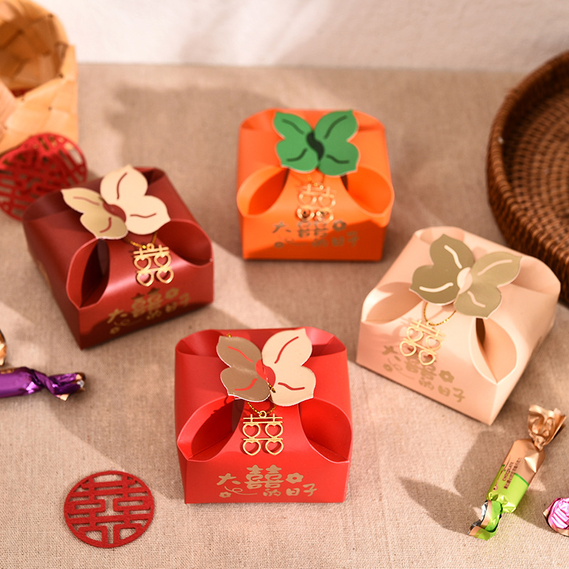 50pcs Caixa de Presente Laranj - Wedding Favor Box avaliação e preço